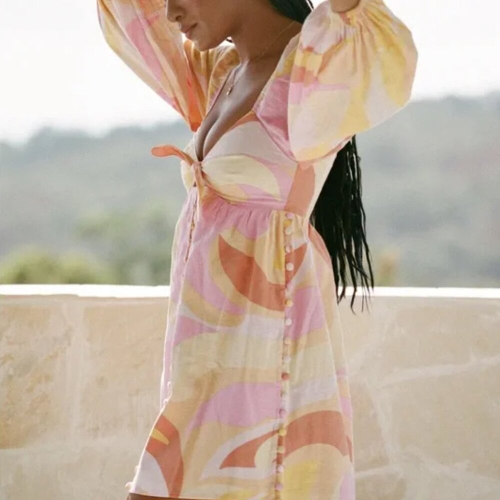 NWT Sabo Skirt Alya Babydoll Dress Pink and Orange XS NWT/NEW